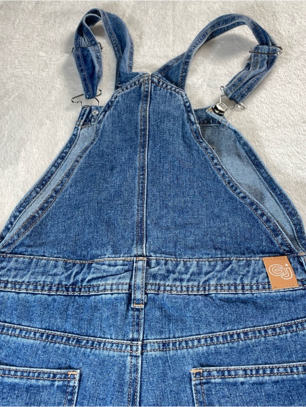 Gogo Jeans Women’s Size Med Blue Denim Overalls With Embroidered Red Cherries - Picture 8 of 16